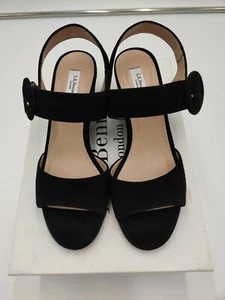 Women's L.K.Bennett Bailey Black Suede Sandal Size 37 (US 6.5) M - Picture 1 of 7