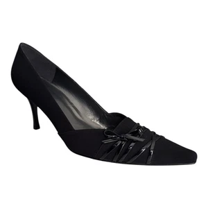 Stuart Weitzman Shoes Womens Size 11.5M Pointed Toe Kitten Heels Leather Sole - Picture 1 of 10