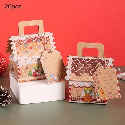 20 Piezas Cajas de Caramelos Navidad Kraft Bolsas de Papel Galletas Bolsa Envoltura Suministro Caramelos Foto 1 de 4