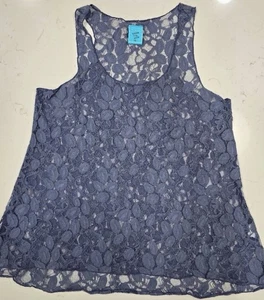 Camiseta sin mangas de encaje gris oscuro H.I.P Happening In The Present hecha en EE. UU. Talla XL - Imagen 1 de 8