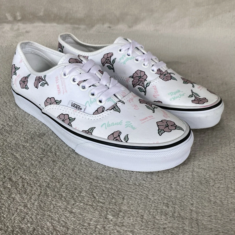 Vans подлинный спасибо цветочный туфли женщин размер 8,5 холст коньков кроссовок новый - Изображение 1 из 4