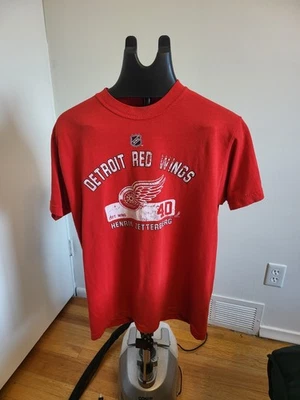 Camiseta De Colección NHL DETROIT RED WINGS Para Hombre M #40 Henrik Zetterberg Roja Y2K Foto 1 de 2