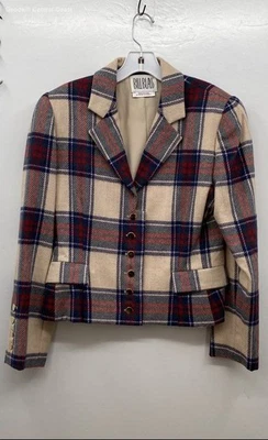 Bill Blass Women's Plaid Blazer - Size 10 Vintage - Image 1 of 4