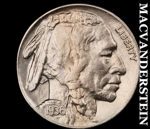 1936-S Büffelnickel - selten hochwertig glänzend keine Reserve #D4670 - Bild 1 von 2
