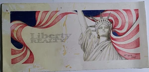 ✨ 2005 Statue of Liberty - Pencil Drawing by Kat Tatz - Folk Art 11.25" x 4.5" ✨ - Picture 1 of 2