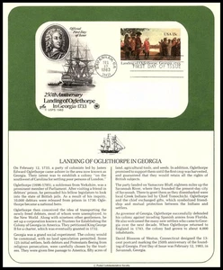 1983 Landing of Oglethorpe in Georgia Sc UX98 FDC PCS airmail colonial founding - Picture 1 of 1