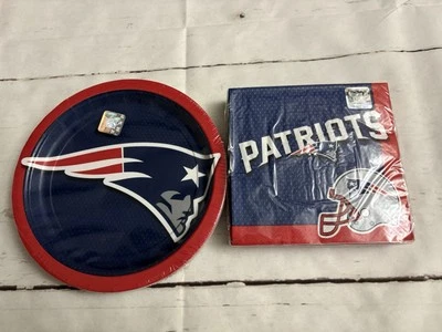 Juego de servilletas New England Patriots 36 quilates y platos de papel 18 unidades nuevas Foto 1 de 3