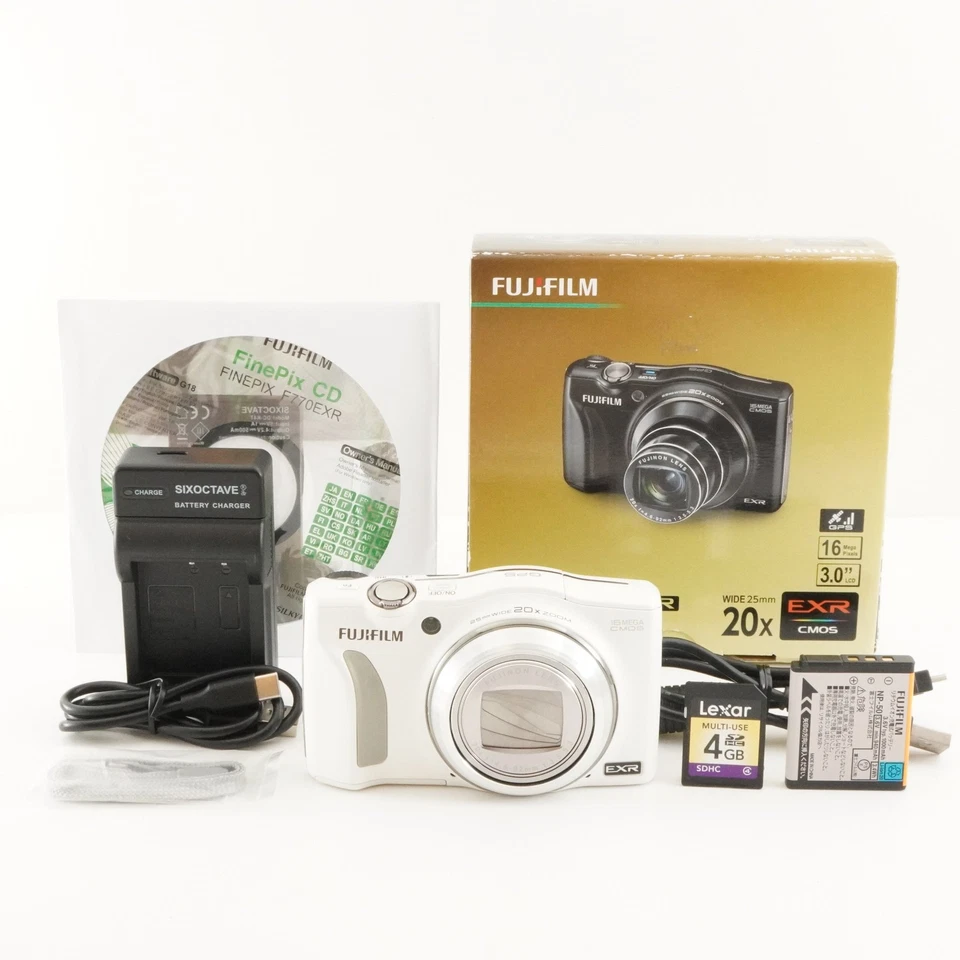FUJIFILM FinePix F770 EXR White In Box + 4GB SDHC Card from Japan #7543 - Image 1 of 4
