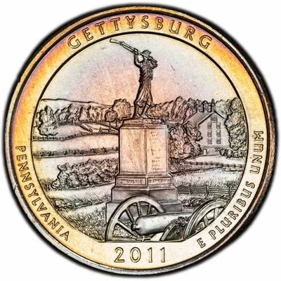 MS66 2011-P 25C Washington Gettysburg National Parks Quarter, PCGS- Album Toned - Image 1 of 3