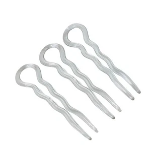 Parcelona Francese Elegante Trasparente Grande 3 1/2" Celluloide Made in France Set di 3 W... - Foto 1 di 8