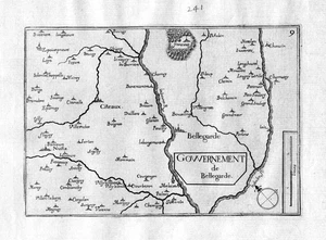 ca. 1630 Seurre Bellegarde Burgund Frankreich France gravure carte Tassin - Bild 1 von 1
