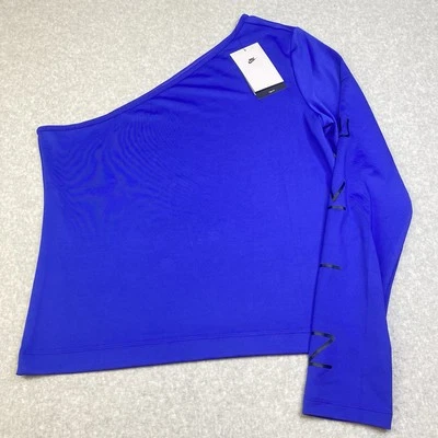Nike Asimétrica Un Hombro Manga Larga Top Camisa Mujer XL Azul Nuevo con Etiquetas Atlética Foto 1 de 4