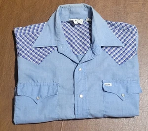 Vintage Western Dude Herren Birne Druckknopfleiste Größe Medium - Bild 1 von 15