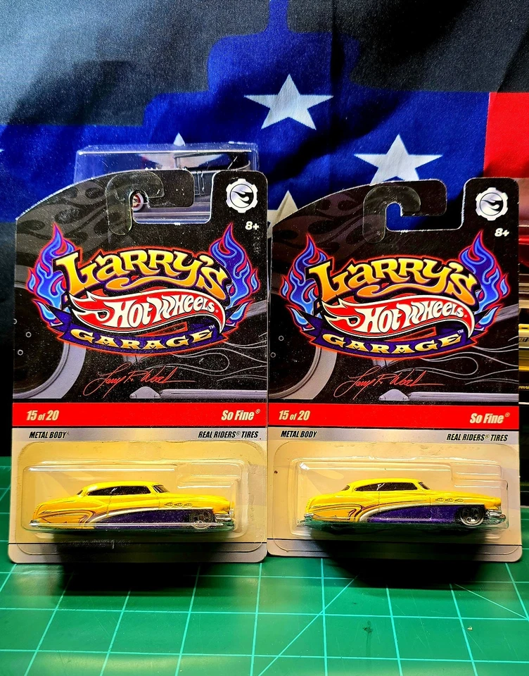 Hot Wheels Larry's Garage 15 de 20 So Fine 2009 en amarillo y púrpura con RR firmado Foto 1 de 1