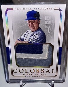 2017 National Treasures Colossal Material Tommy Lasorda Jumbo 3 Color Patch 9/10