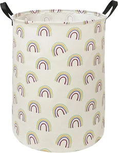 Round Rainbow Kids Hampers for Laundry Clothes Laundry Basket Laundry Hamper wit - Picture 1 of 7