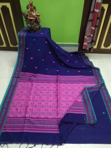 Assam Handwoven Khadi Cotton Saree Pure Mercerized Cotton Saree, Blouse Piece - Imagen 1 de 1