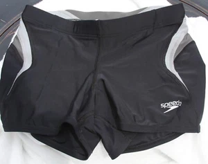 NUOVO Speedo nero PowerFlex Eco coulisse pantaloncini da nuoto competitivi squadra taglia YS - Foto 1 di 5