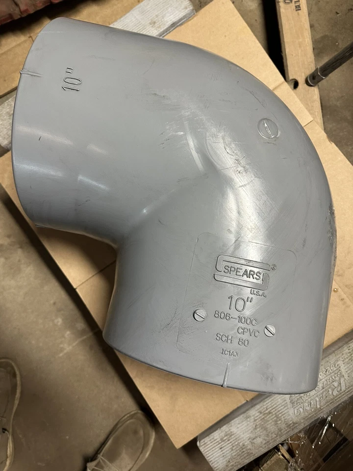 Spears 806-100C CPVC Schedule 80 SCH 80 90-Degree Elbow Socket 10"