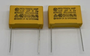 2 x MKP-X2- Funkentstör - Kondensator radial bedrahtet 1 µF 275 V/AC 10 % - Bild 1 von 1