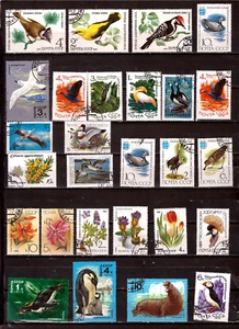 ZY2920/14 Russie-Urss 27 timbres :oiseaux, animaux marins et fleurs - Picture 1 of 1