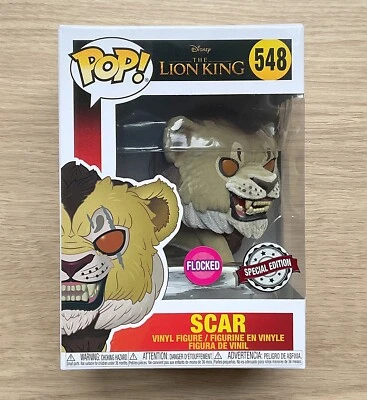 Funko Pop Disney The Lion King Scar Flocked #548 + Free Protector - Image 1 of 4