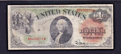 US 1869 $1 Washington Rainbow Legal Tender FR 18 F-VF (273) Foto 1 de 2