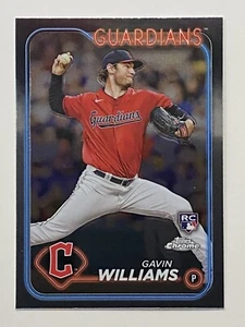 2024 Topps Chrome #15 Gavin Williams Rookie RC Base Cleveland Guardians - Picture 1 of 3