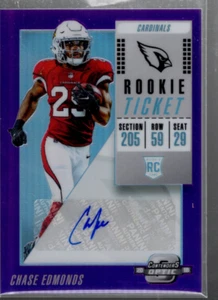 B3921- 2018 Panini Contenders Optic Purple #162 Chase Edmonds Auto /99 ( ROOKIE) - Picture 1 of 2