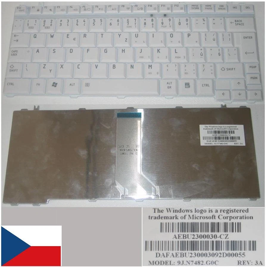 Keyboard qwerty Czech Cz TOSHIBA A600 M800 U400 AEBU2300030-CZ 9J.N7482.G0C - Image 1 of 1