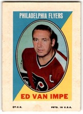 1970-71 Topps/OPC Sticker Stamps Ed Van Impe #NNO Philadelphia Flyers