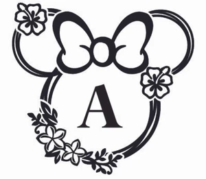 Minnie Mouse Silhouette Sticker Decal Custom Name Bedroom Disney Wall Decor - Picture 1 of 3