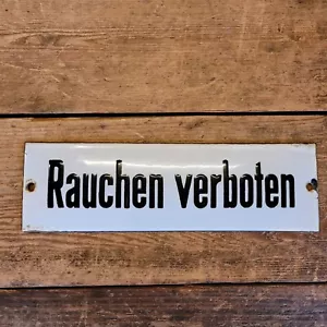 Rauchen verboten - Original altes Emaille Schild - Bild 1 von 4