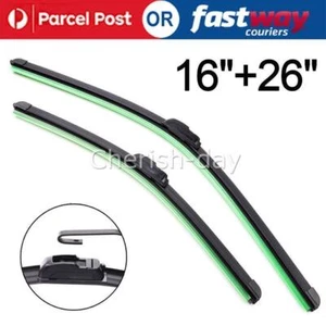 26" + 16" Front Windscreen Wiper Blades Pair for U Hook Arm Windshield - Picture 1 of 11