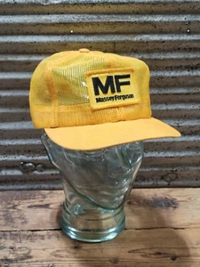 Vintage 1960er Jahre Massey Ferguson MF Traktoren alle Maschen Druckknopflasche Trucker Hut Farm Ag - Bild 1 von 14