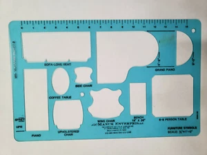 Bühnenmöbel Schablone Maßstab 1/2" alter Stil vor CAD - Bild 1 von 1
