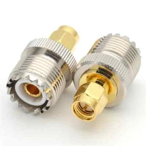 2PCS SMA Male Plug to UHF PL259 SO239 Female RF Connector Adapter Cable - Picture 1 of 6