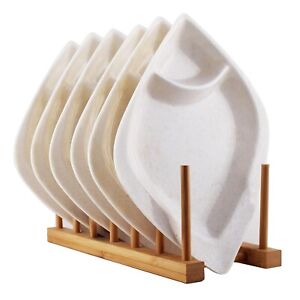 Melamine Marble White Kite Shape Dip Snack Platters Set (9 Inch) 6 Pcs
