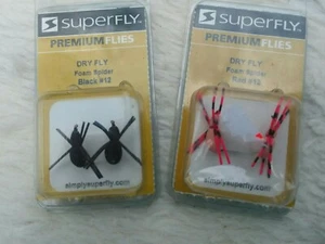 Superfly Dry Fly Foam Spider 12 red black lot - Picture 1 of 1