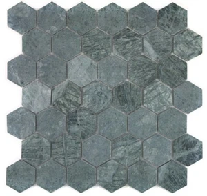 Marmorboden Bodenmosaik Naturstein Mosaikfliesen Hexagon Marmorfliese Badmosaik  - Bild 1 von 8