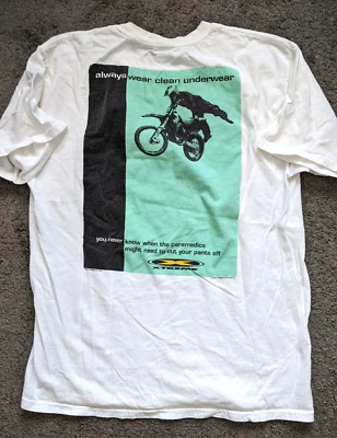 ВИНТАЖНЫЙ МУЖЧИН БОЛЬШОЙ ГРАФИЧЕСКИЙ ФУТБОЛКА 2000 EXTREME MOTO-X ВСЕГДА НОСИТЬ НИЖНЕЕ БЕЛЬЕ - Изображение 1 из 4