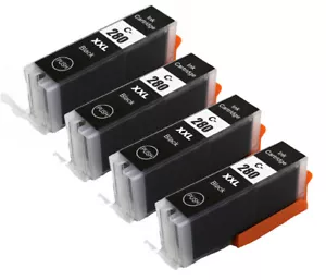 4 Stück Schwarz PGI-280 XXL Drucker Tintentanks für Canon Pixma TS6320 TR8520 TR8620 - Bild 1 von 1
