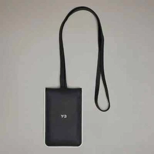 Adidas Y-3 Black & White Lanyard Card Holder, 100% Leather, Free Shipping - Picture 1 of 4