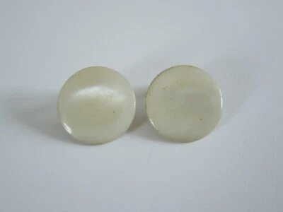 Ohrclips Ohrringe Perlmutt rund Vintage 3,8 g/Ø 1,7 cm - Bild 1 von 2