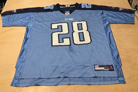 P430 Reebok TENNESSEE TITANS CHRIS JOHNSON #28 Football Jersey SZ 2XL mens Cover