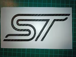 3D Kohlefaser Ford ST Aufkleber, Tuning und Performance Aufkleber, Auto, Fahrrad, Van - Bild 1 von 3
