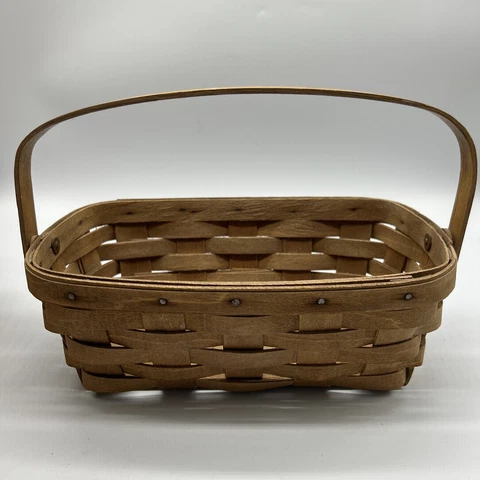 Longaberger 1986 Small Easter Basket - 2 Swinging Handles Cover