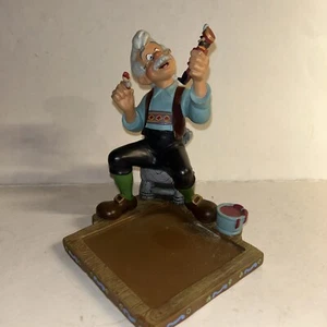 RARE Disney Pinocchio Geppetto Figurine Desk Memo Post Note Pad Holder (Al911D - Picture 1 of 7
