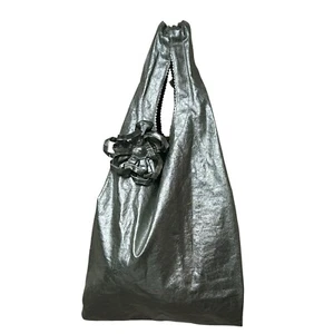 224 00s Y’s for living Yohji Yamamoto Flower accent PVC packable bag silver - Picture 1 of 16