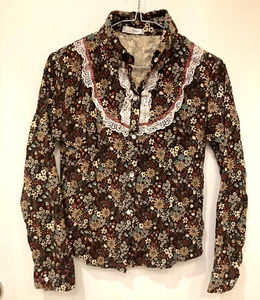 Damen Langarm mit Knopfleiste XS/S Dits Blumen Vintage Western Rodeo Langarm - Bild 1 von 13